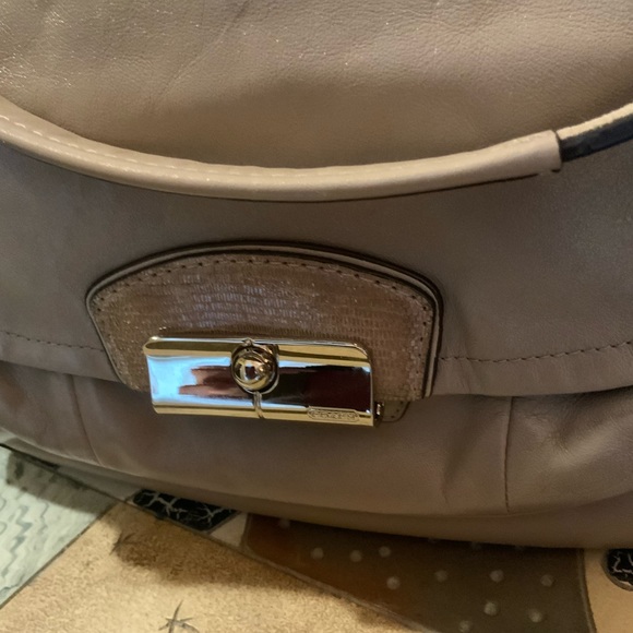 Coach Kristin Leather Shoulder Bag Cross Body Fawn Silver Hardware 13" X 11" #L1 - Picture 5 of 9